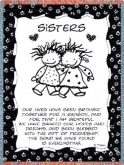 Sisters Hugging Throw Blanket