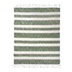 The 100% Cotton Stripe Green Throw