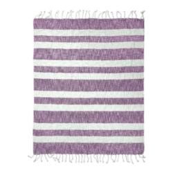 The 100% Cotton Stripe Lavender Throw