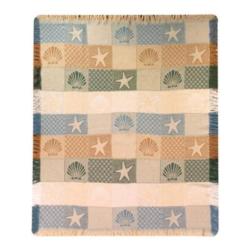 Seashells by the Seashore Throw Blanket