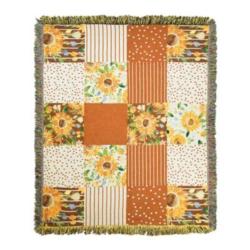Fall Sunflower Fields Tapestry Throw