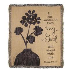 Psalm 59:16 NEW His Unfailing Love Tapestry Throw