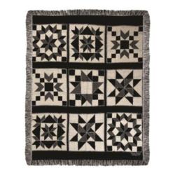 NEW Black And White Quilt Tapestry Throw
