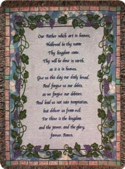 The Lord's Prayer, Matthew 6:9-13 Tapestry Throw