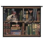 Max in the Stacks Tapestry Wall Hanging